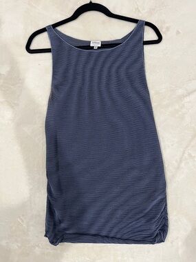 Armani Collezioni Navy and White Striped Scoop Neck Tank